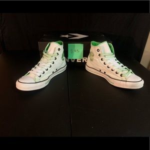 Nice white and green converse